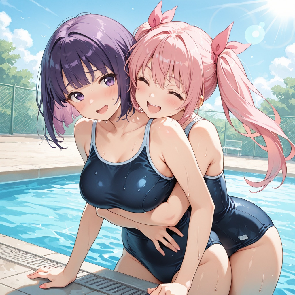 ２人でプール