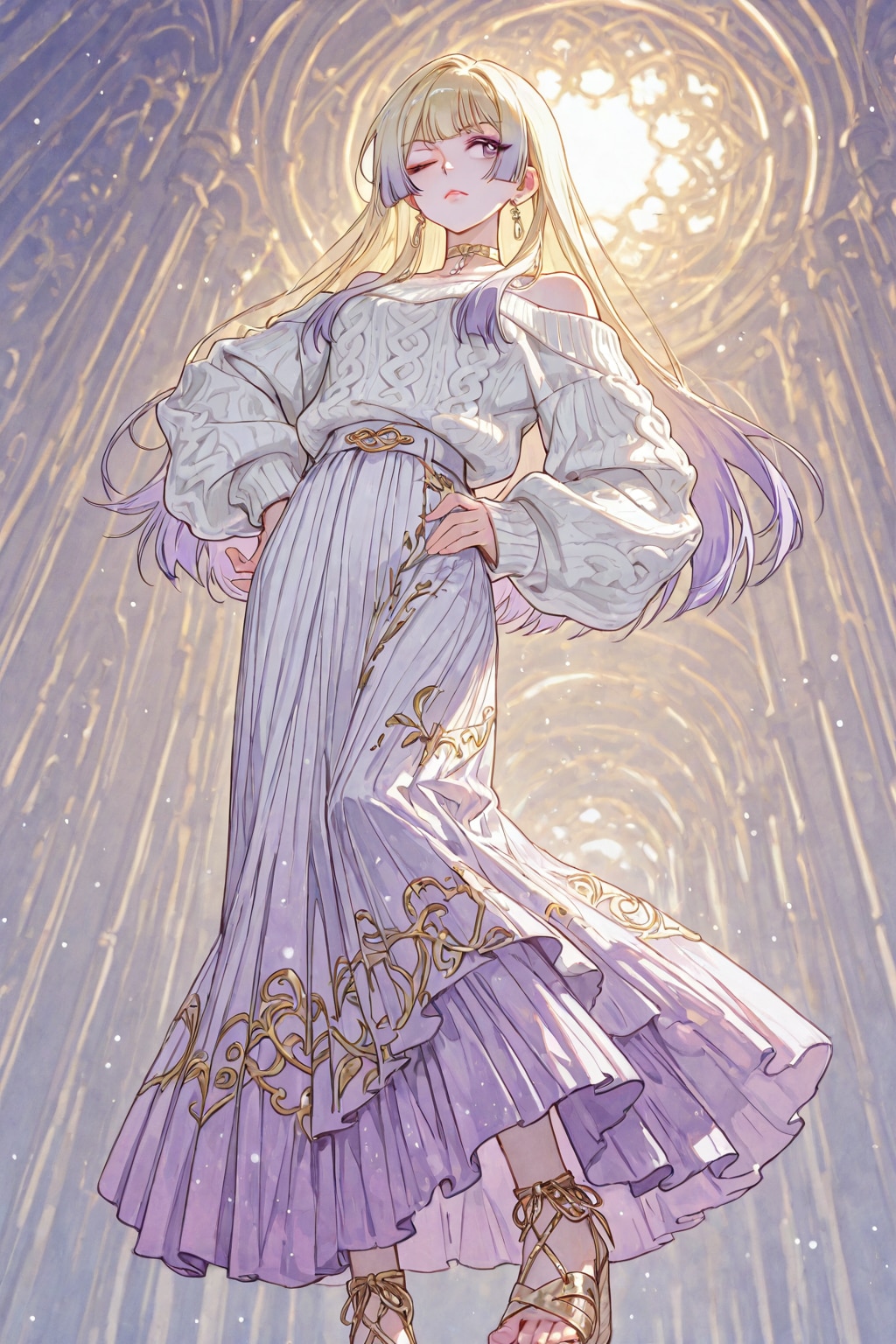 Asymmetrical Layered Long Skirt | の人気AIイラスト・グラビア