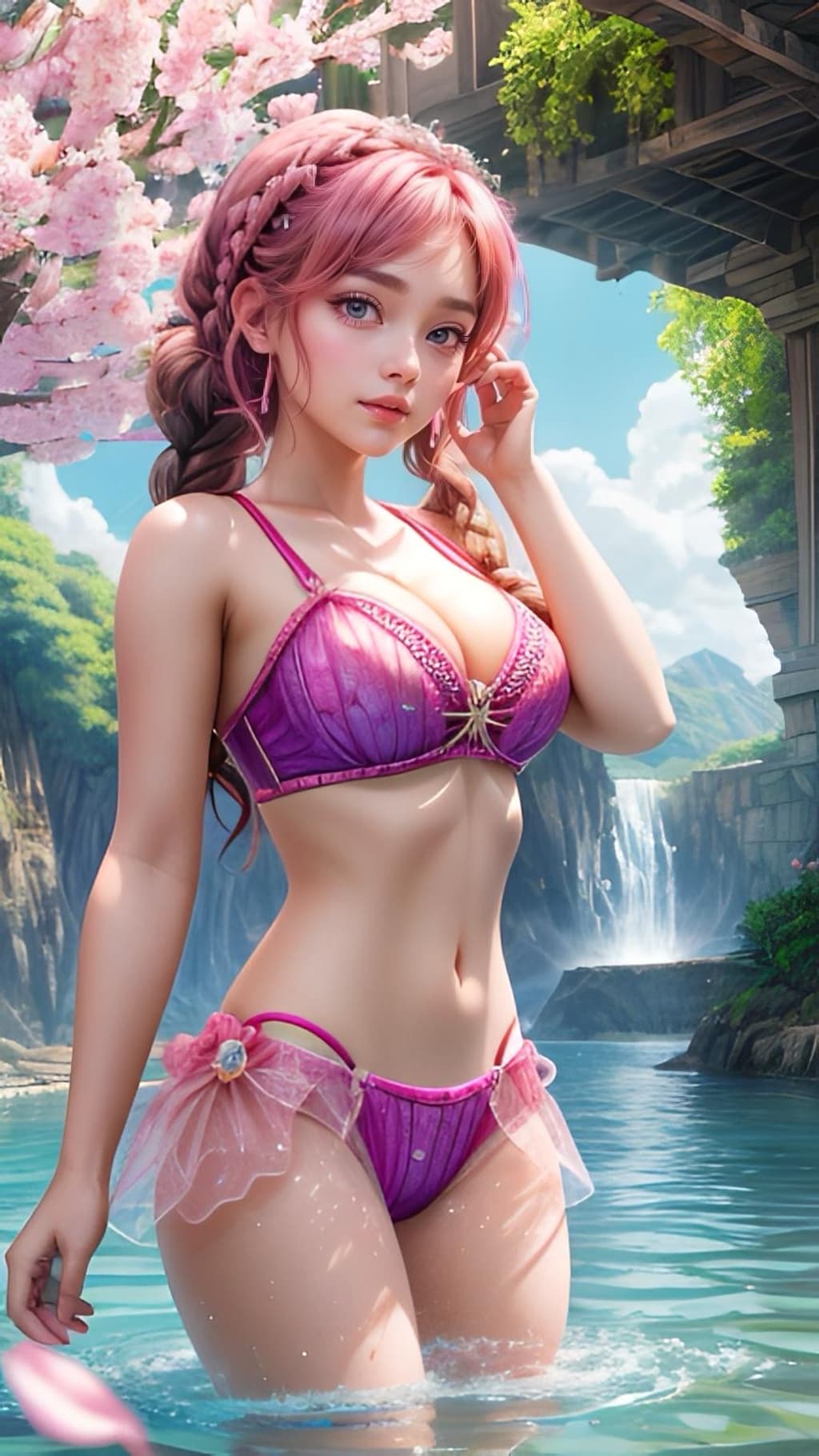 水の世界の美女