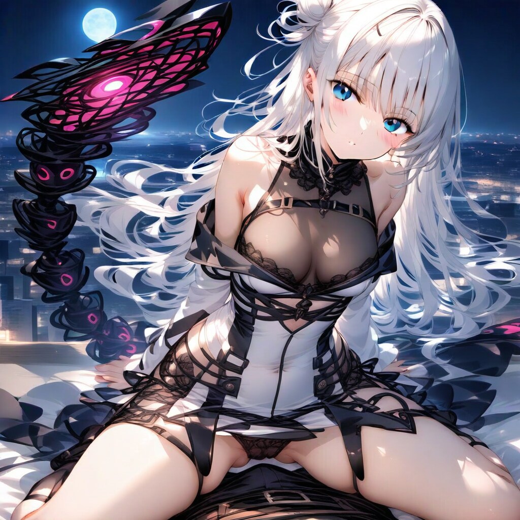 †闇に溶けている†とかいうプロンプトの言い回しが、彼女を中二病に変貌させてしまったのかもしれない…なんかパンチラもしてるし