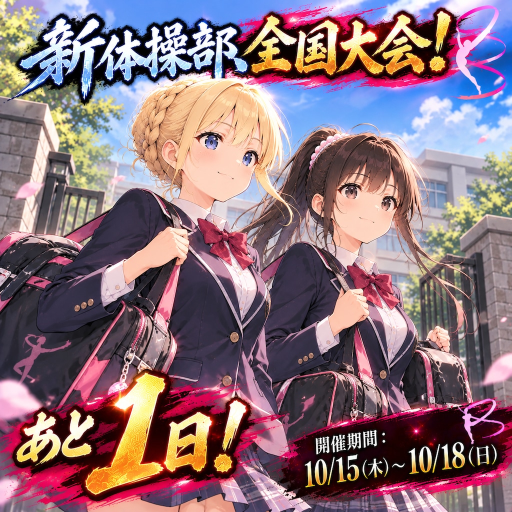 【いよいよ明日！】新体操部、全国大会まもなくです！