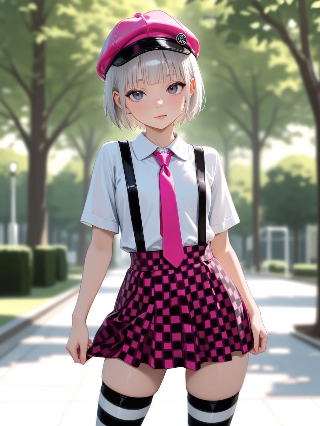 ミニスカサスペンダーネクタイ女子2