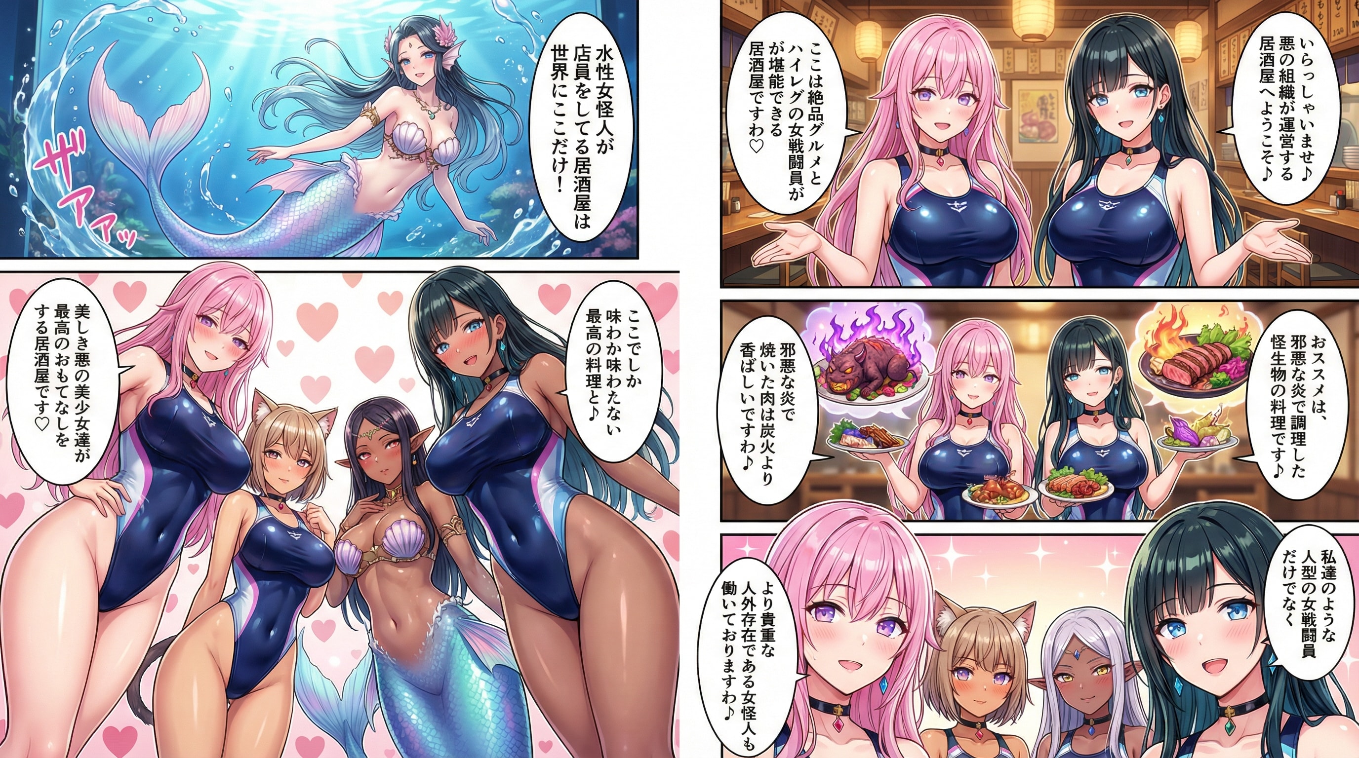 悪の組織が運営する居酒屋は、ここでしか味わえない絶品料理と悪のハイレグ人工生命体美少女達がおもてなしをしてくれる最高の居酒屋😍♪