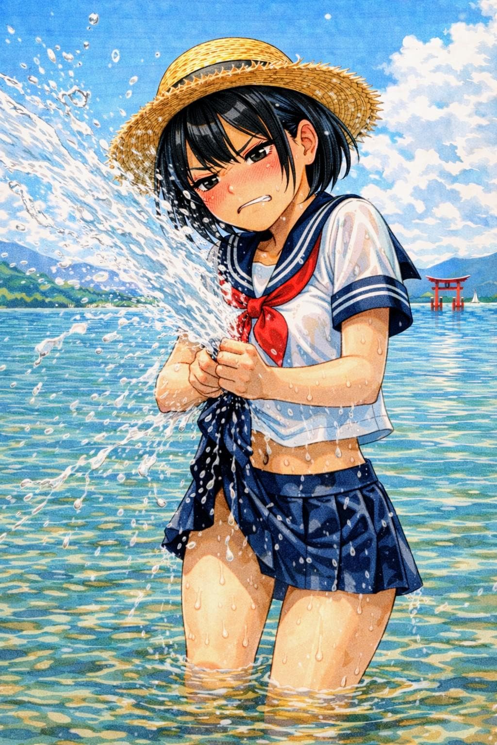 琵琶湖で水遊び千鶴お姉やん✨