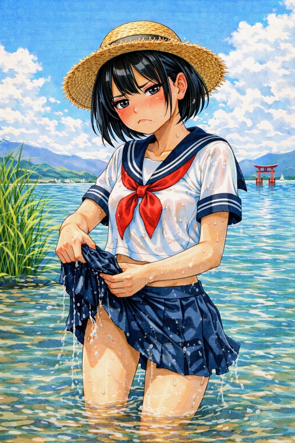 琵琶湖で水遊び千鶴お姉やん✨