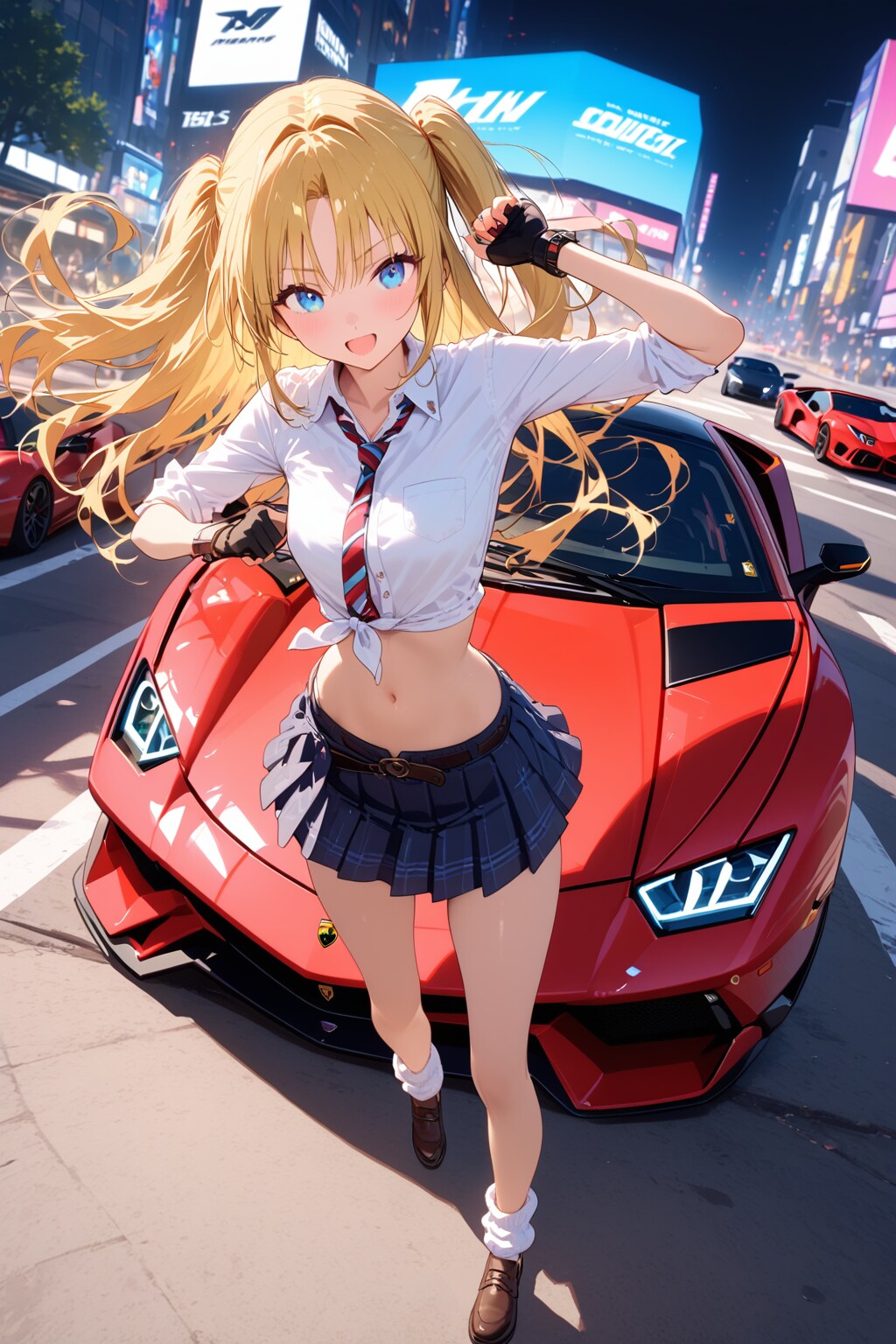 美女と車