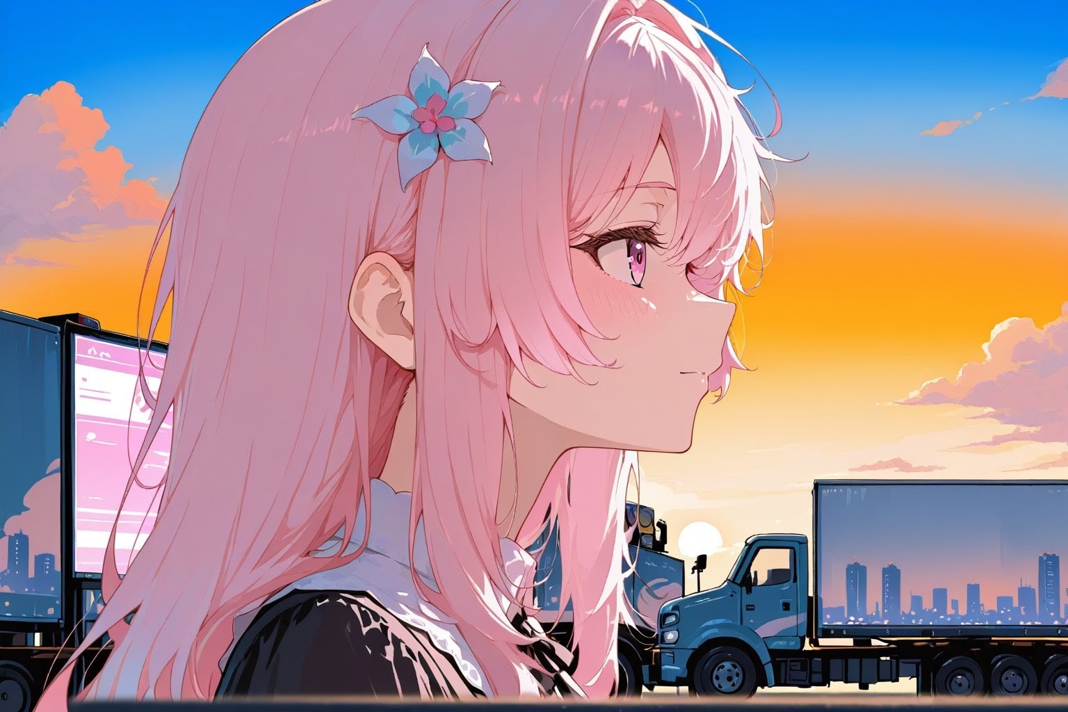 APRICOTでアドトラックで夕暮れ