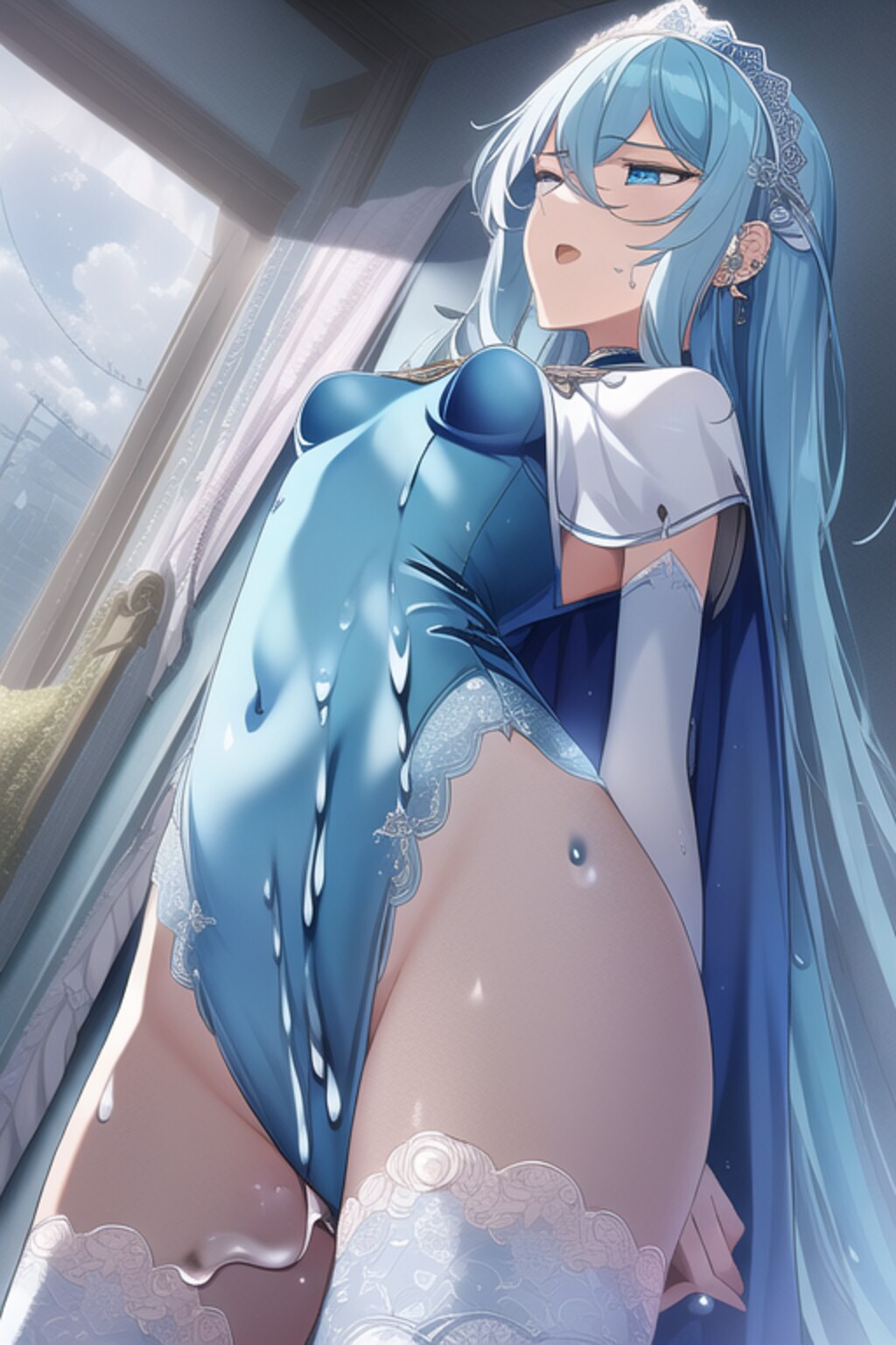 変身したけどピンチな青髪魔法少女ちゃん