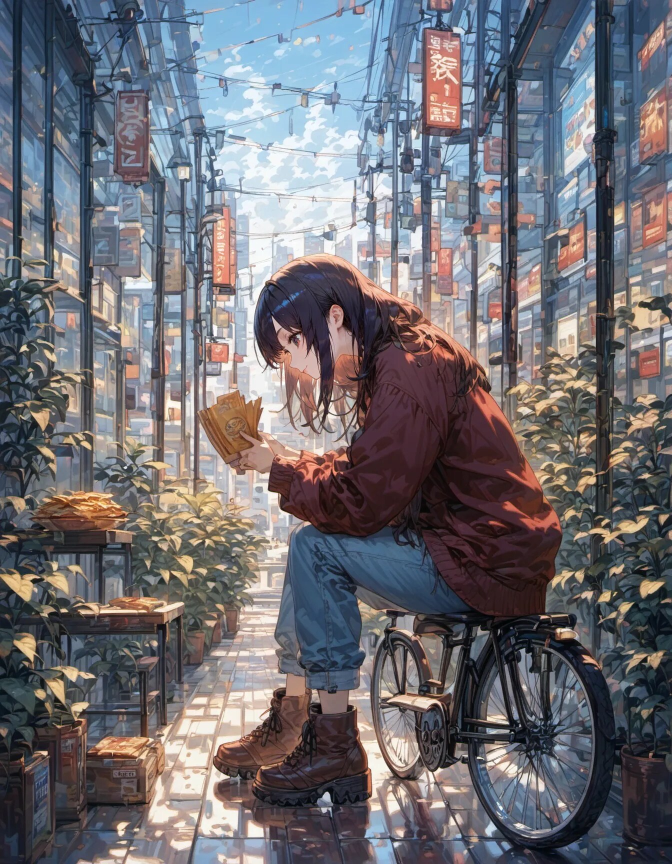 The Bookworm’s Urban Pitstop | の人気AIイラスト・グラビア