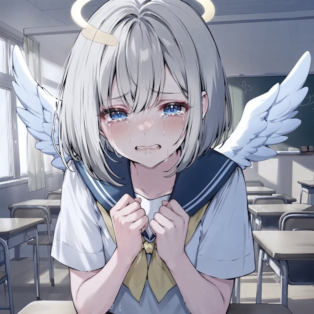 嘘告白してしまい、振られて泣いてしまう幼馴染の天使