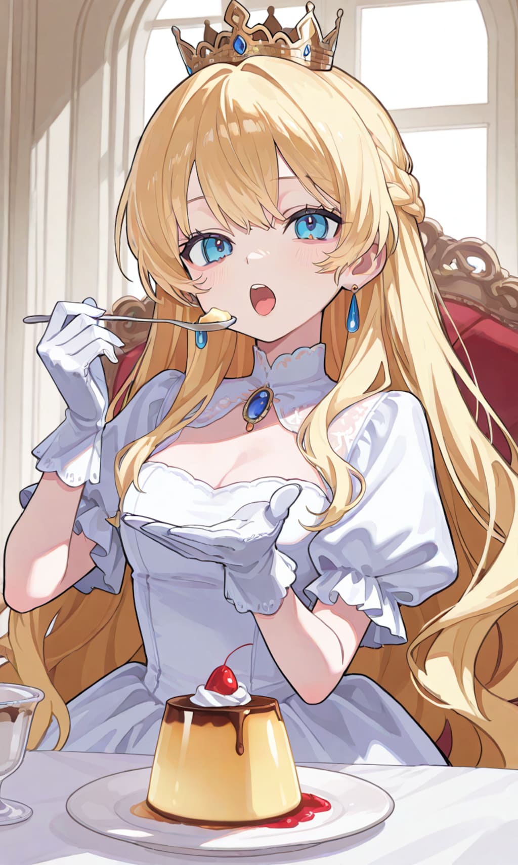 プリンを食べる王女