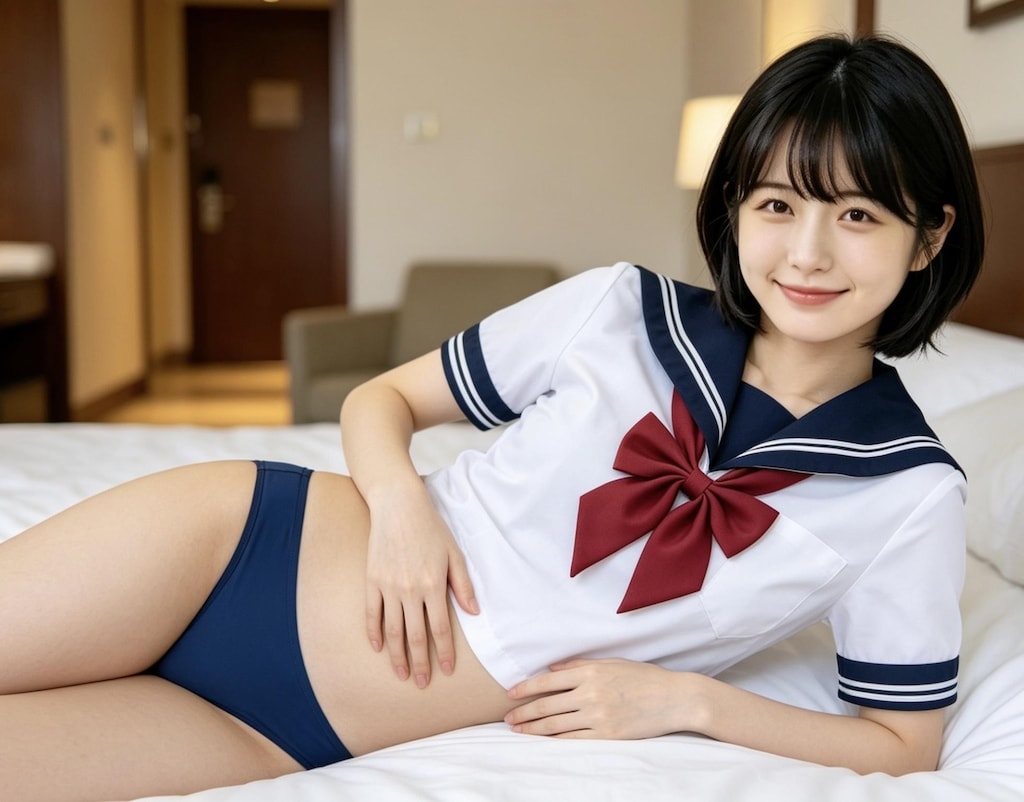 セーラー服でパンツ丸出しお姉さん