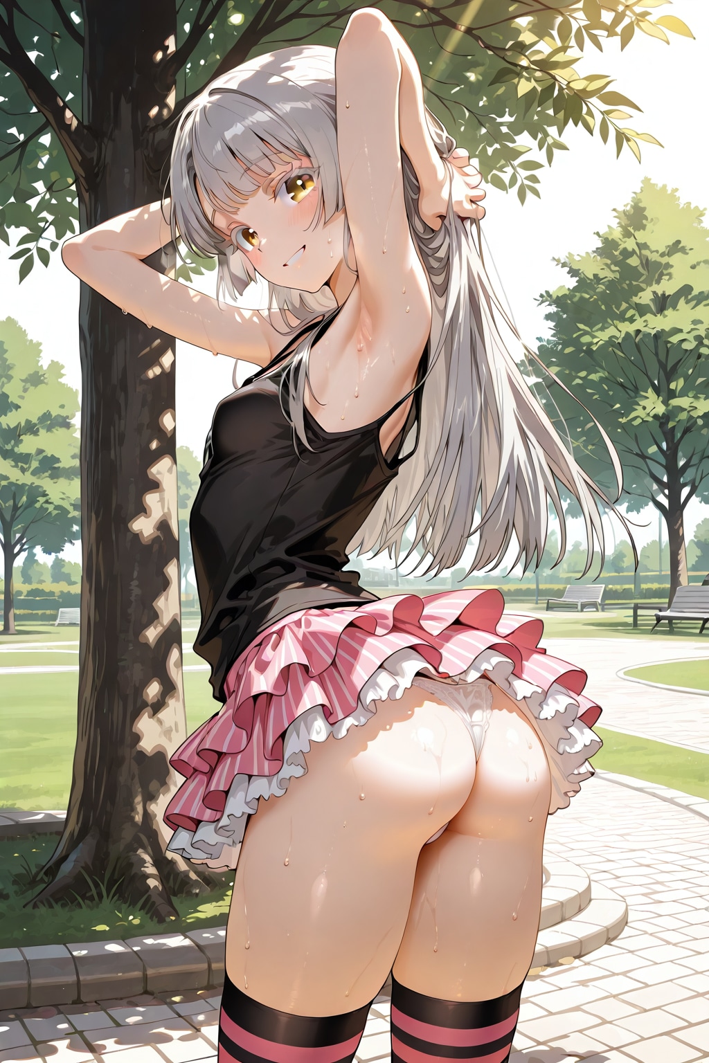 公園で私服編、後ろから