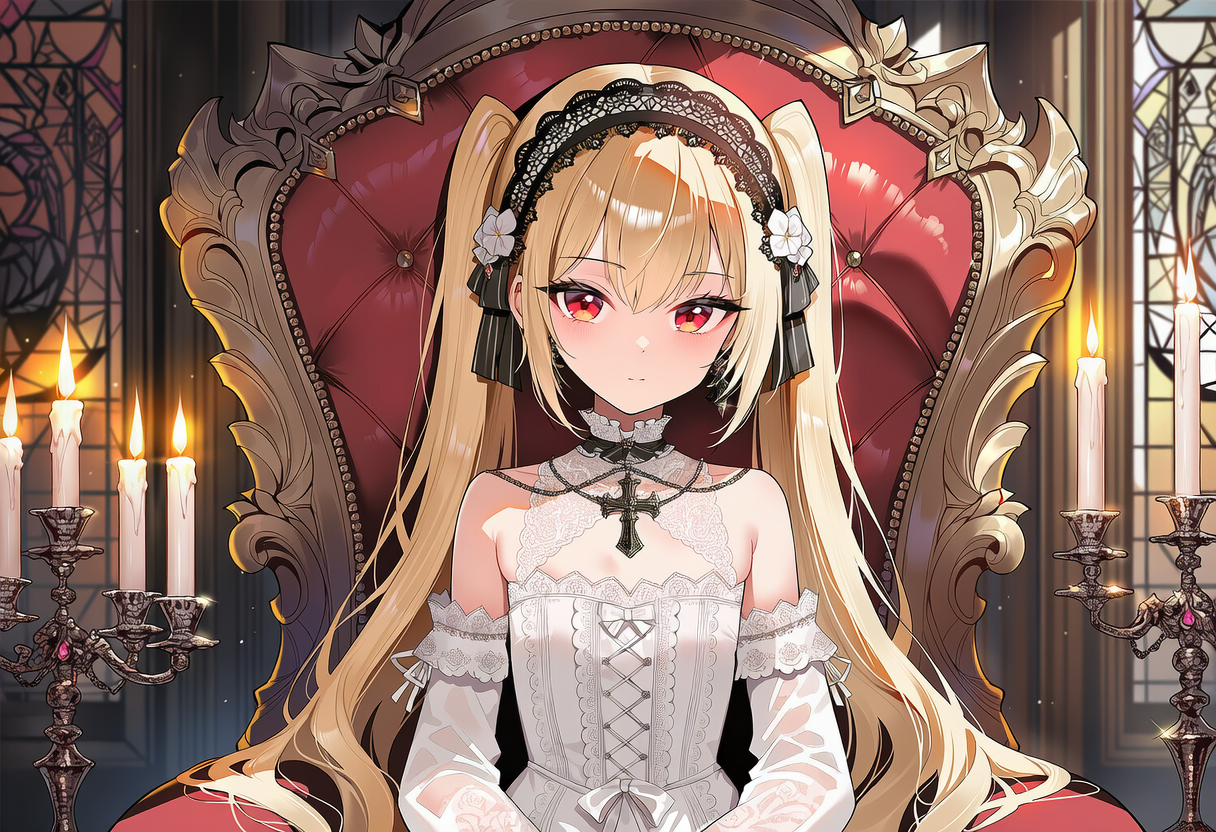 金髪ツインテ白ゴスロリ