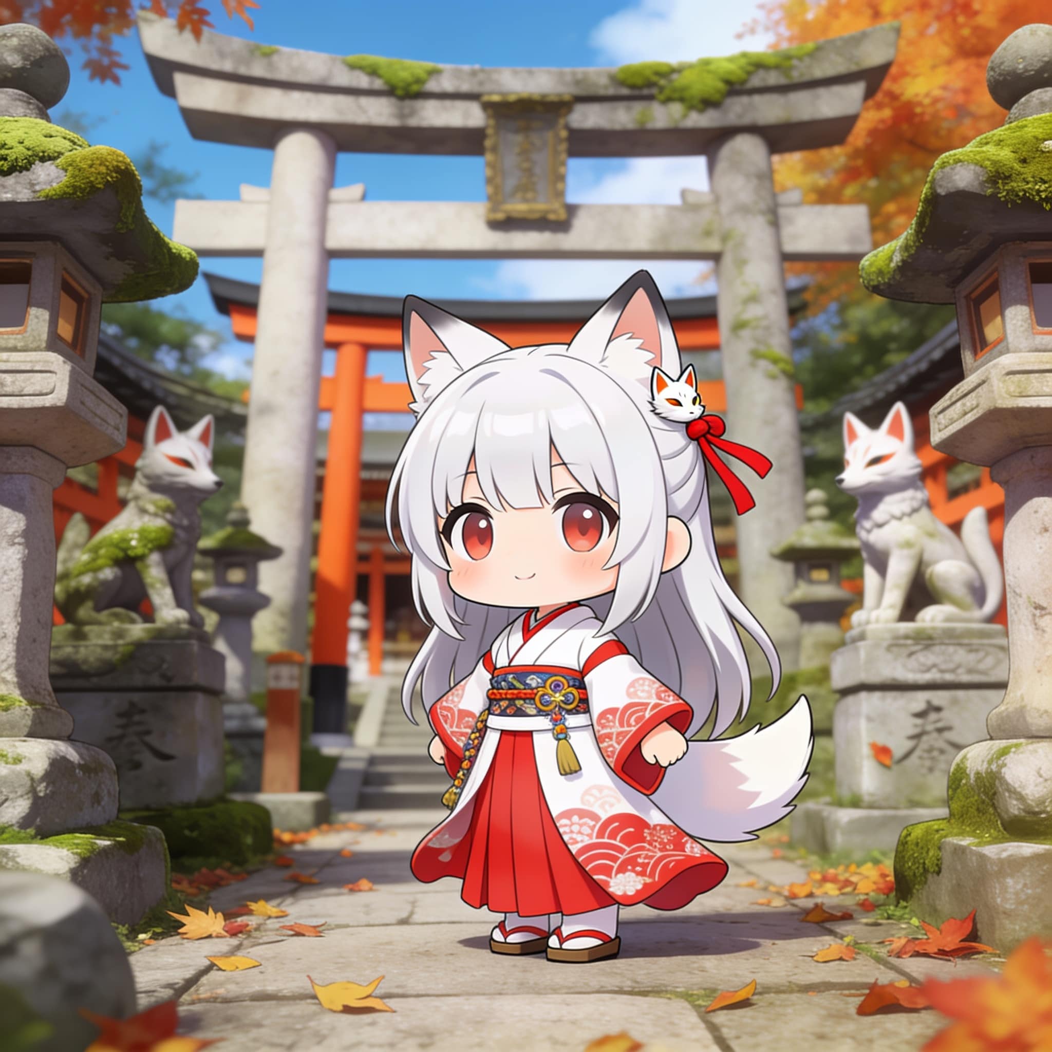 うちキャラシリーズ「お稲荷さんの白狐巫女さんは今日も闘う」