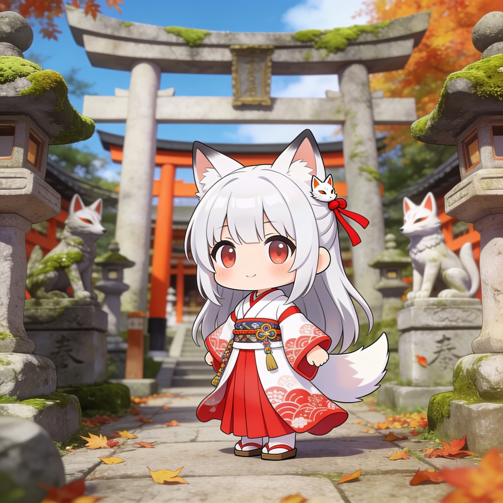 うちキャラシリーズ「お稲荷さんの白狐巫女さんは今日も闘う」
