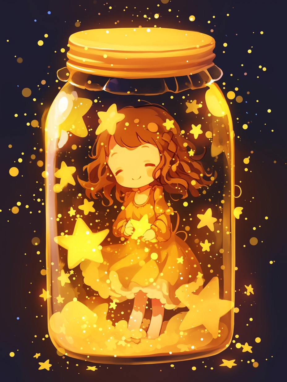 「瓶詰の少女」黄102 | の人気AIイラスト・グラビア