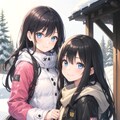雪景色の二人 4枚目