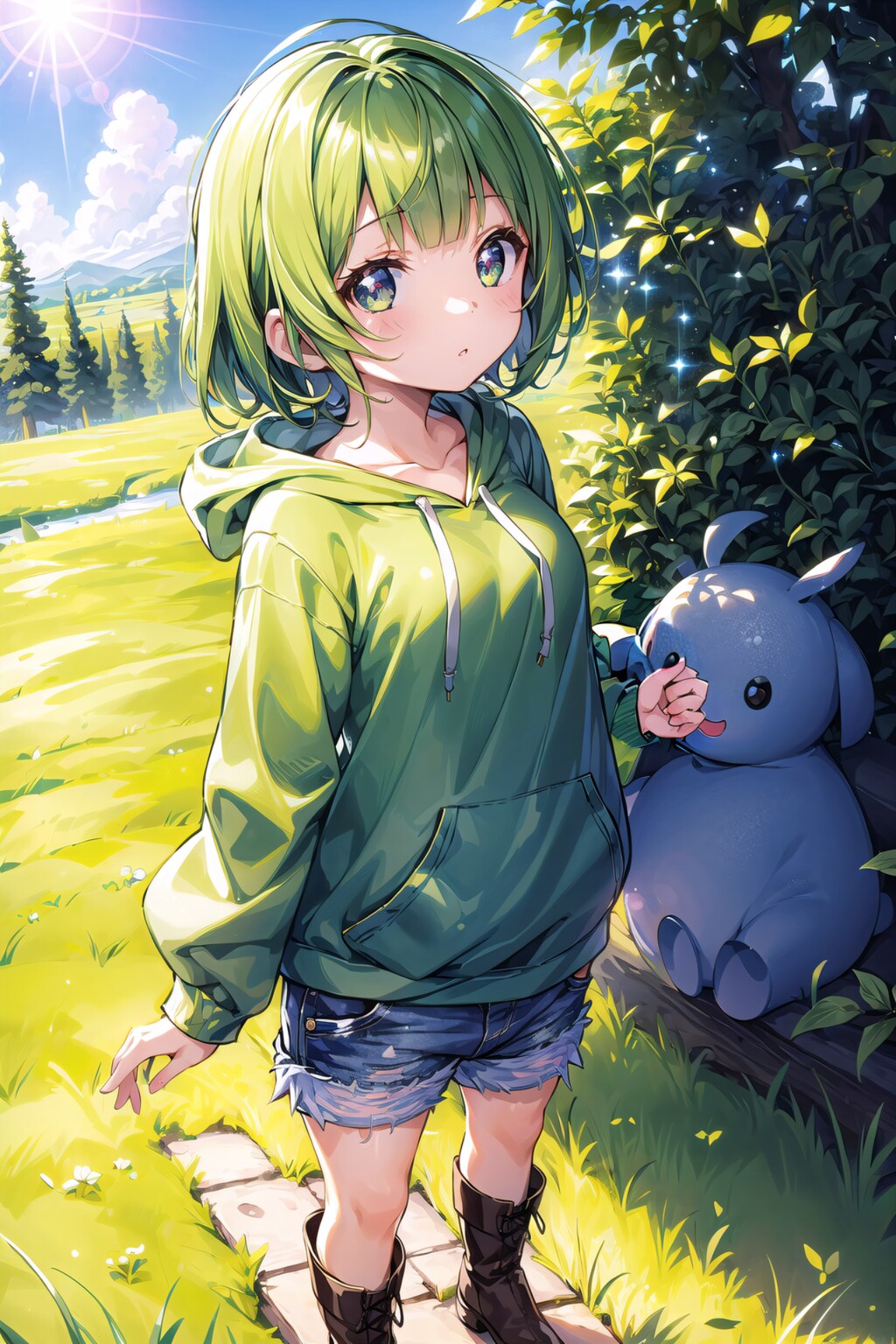 緑髪ショートちゃん