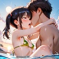 [8枚] 「彼はわざと深いところに行くのよ！ざーんねん！私だって吊橋効果のことは知ってるんだから！だからあなたにドキドキするのは元からってわけ！イクぅううう♥」（水と少女・大人向け１１０） 7枚目