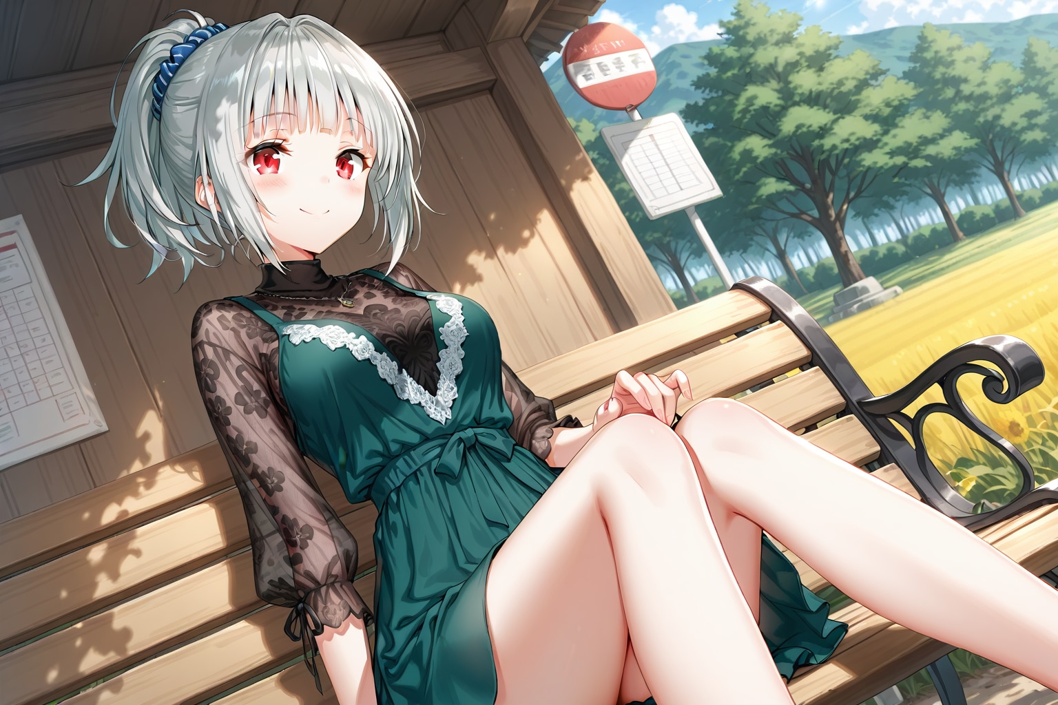 バス待ちの雛菊ちゃん | の人気AIイラスト・グラビア