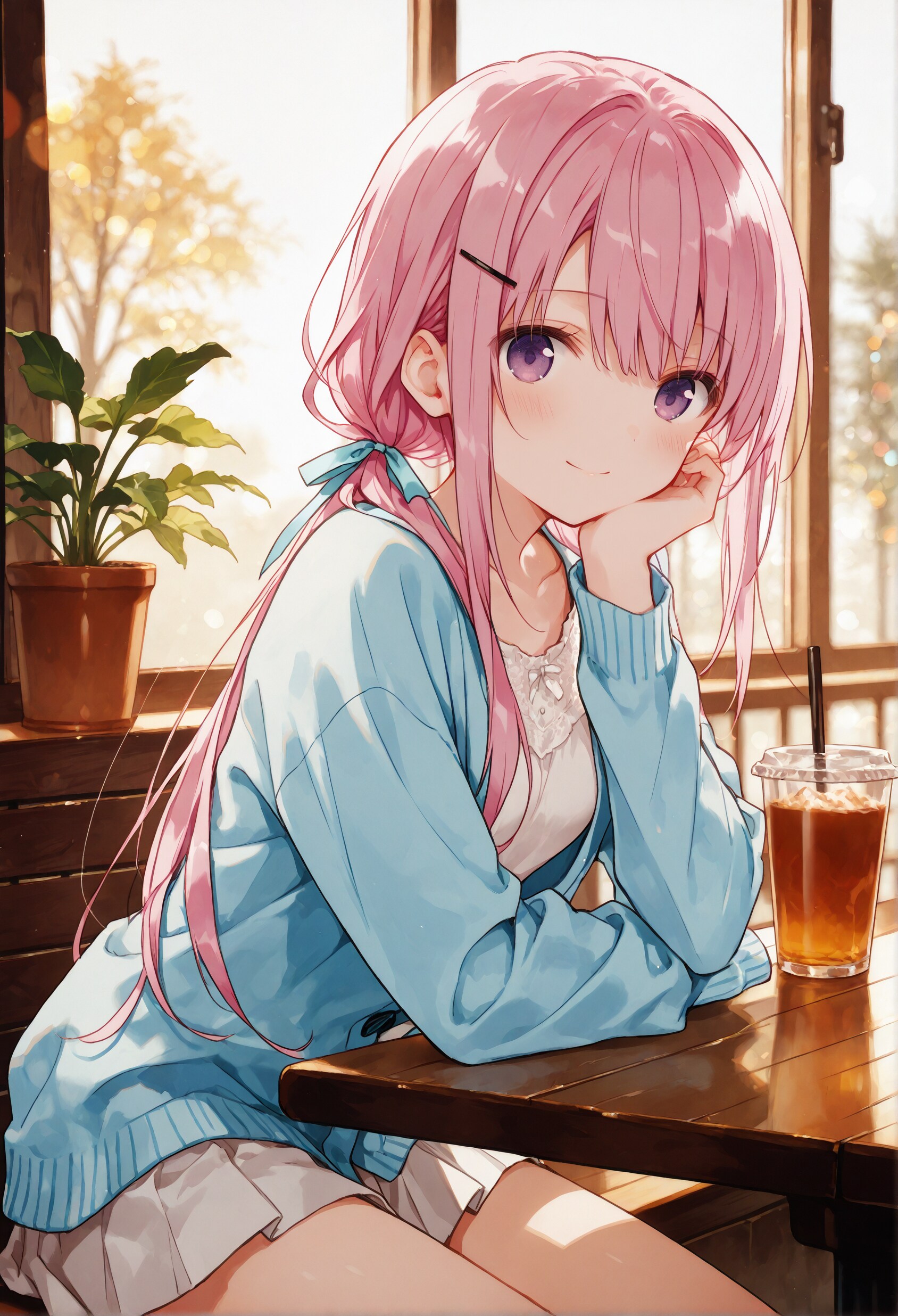陽だまりの中のカフェラテ、君の隣で | の人気AIイラスト・グラビア