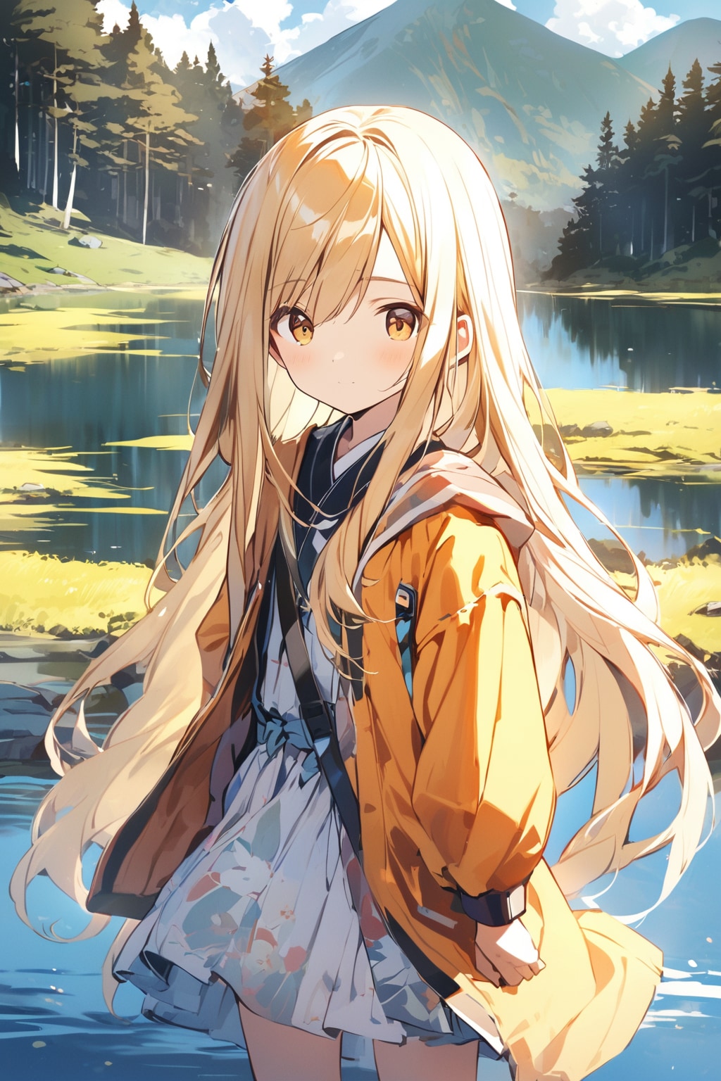 GWに山中湖を観光する女の子