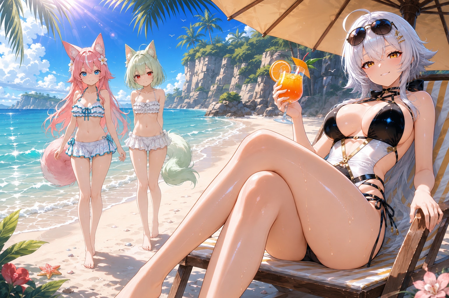 桜ノ宮神社の3人でバカンス🍹🌞🌴🌺✨