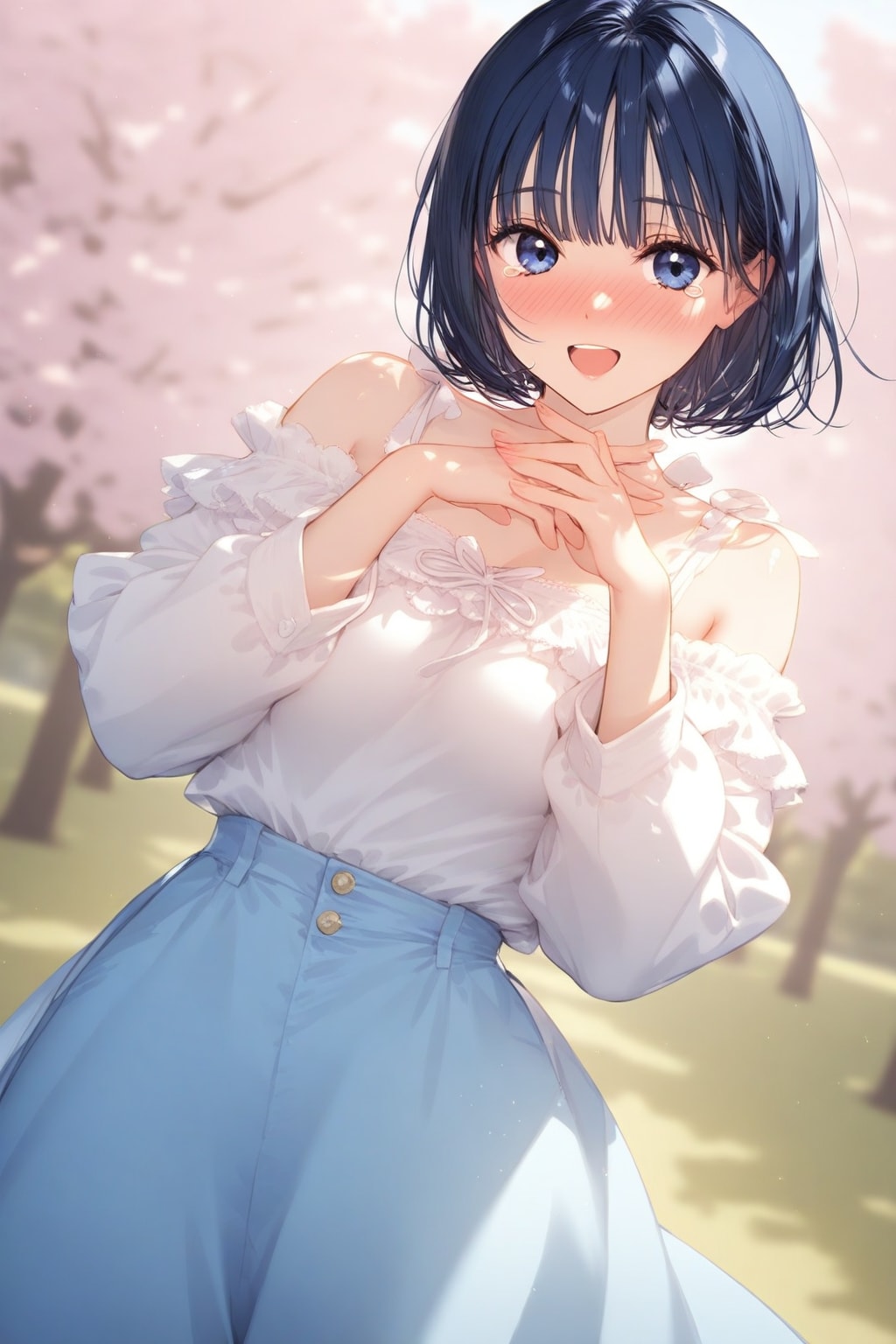 涙を浮かべて喜ぶWAVEちゃん