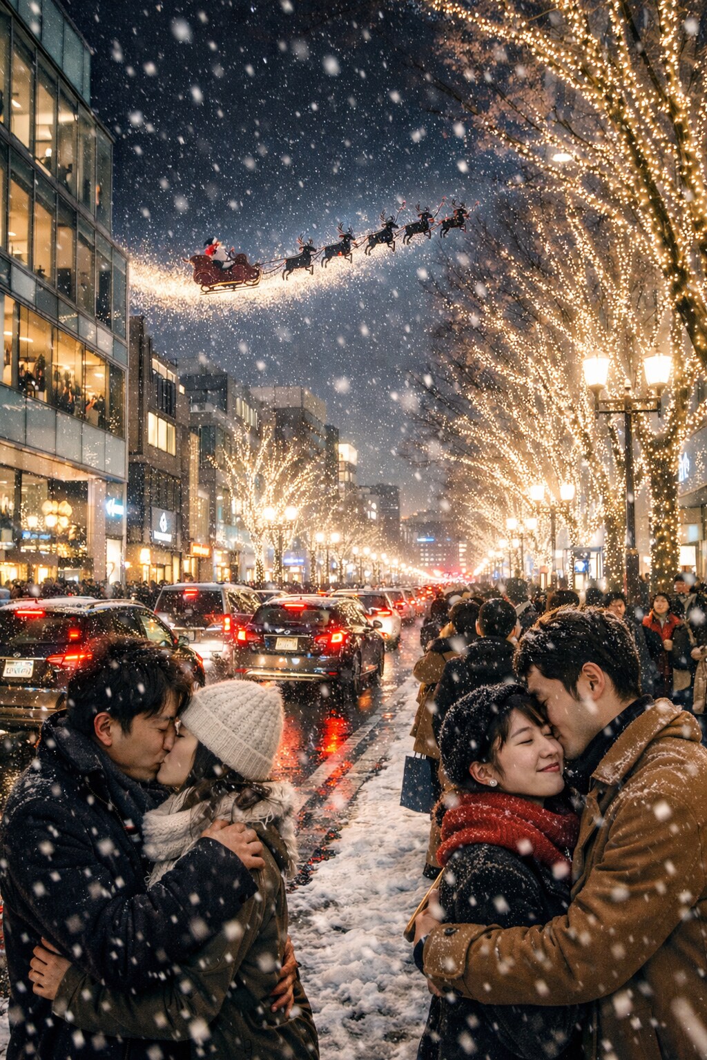 東京、表参道のクリスマスにサンタが来た！
