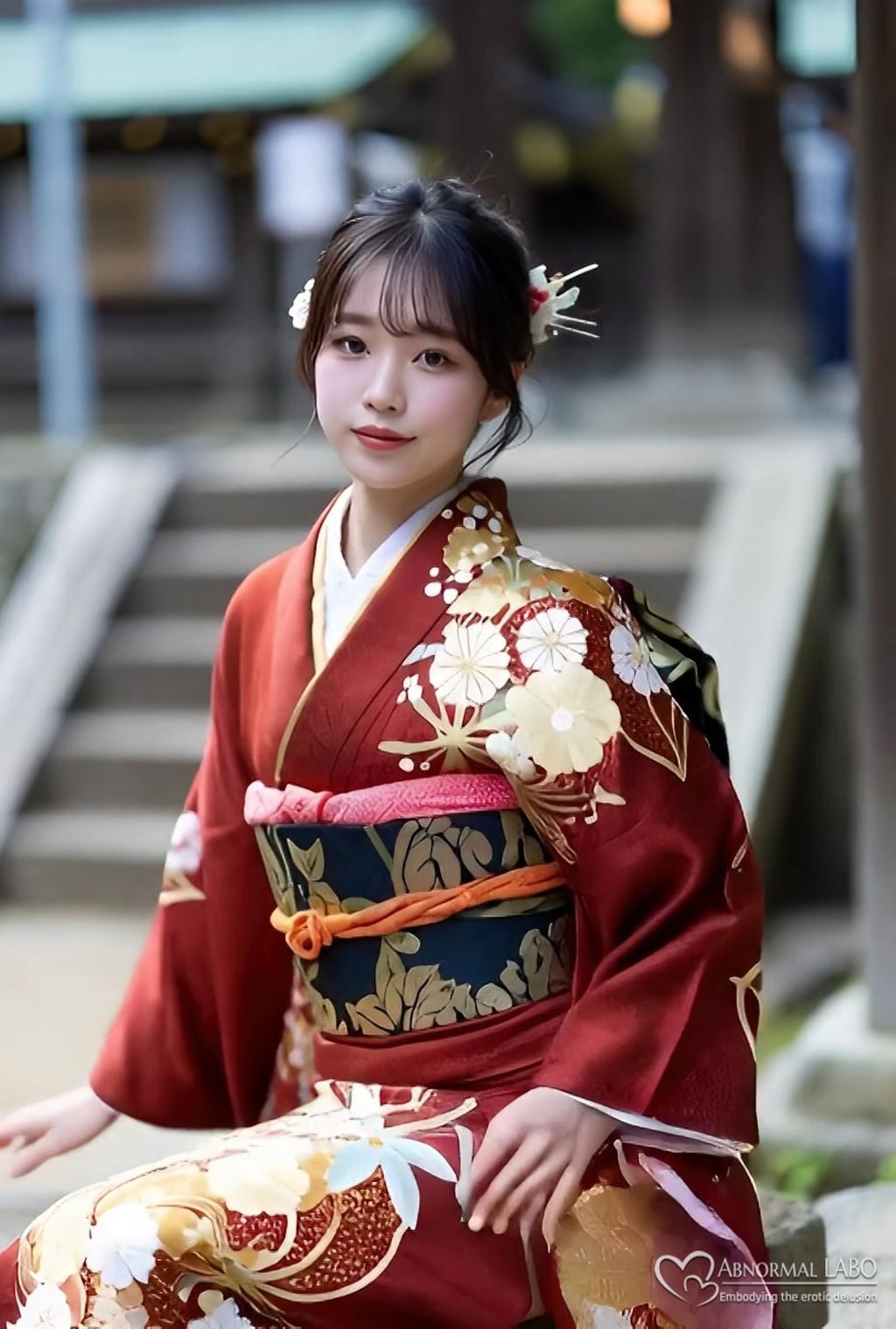10枚）新年ご挨拶♡パンチラ着物美人