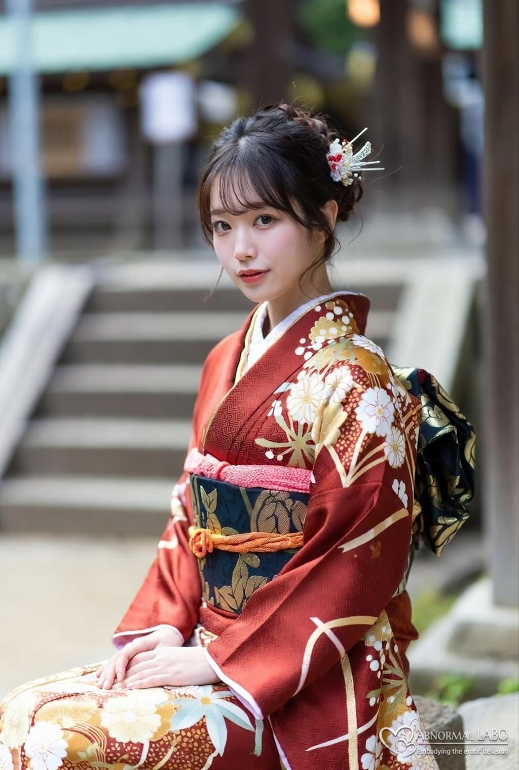 10枚）新年ご挨拶♡パンチラ着物美人