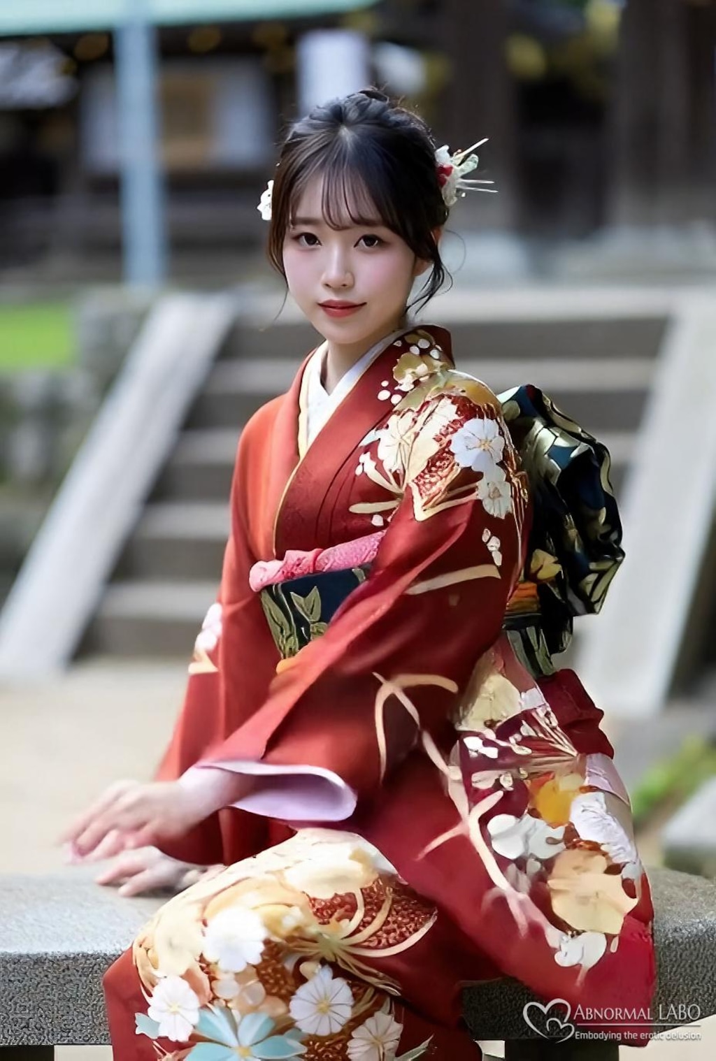 10枚）新年ご挨拶♡パンチラ着物美人