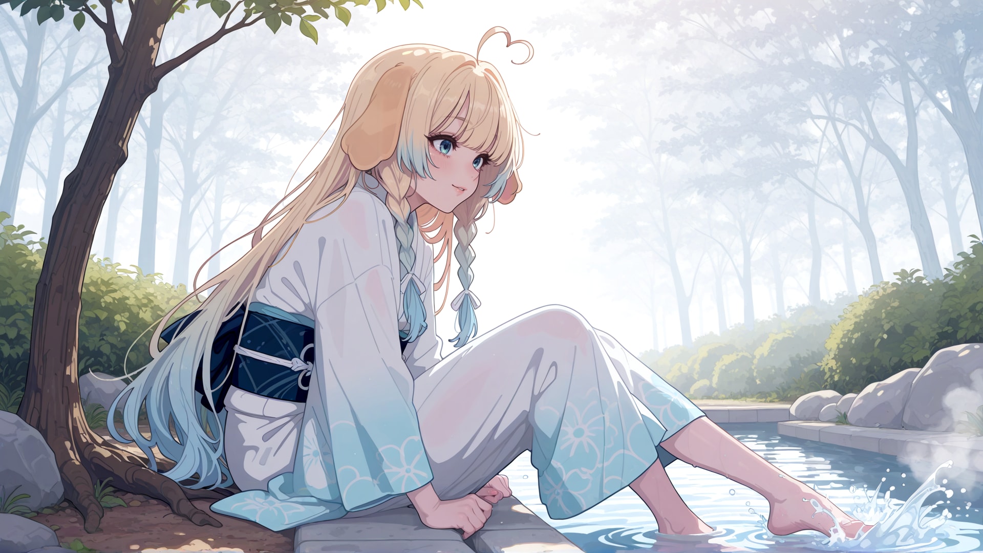 噂の足湯 | の人気AIイラスト・グラビア