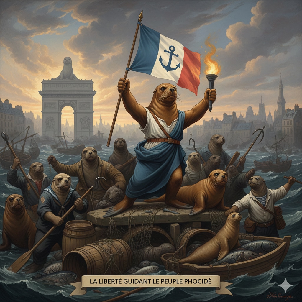 ちちぷい民を導く自由のジタバタアザラシ