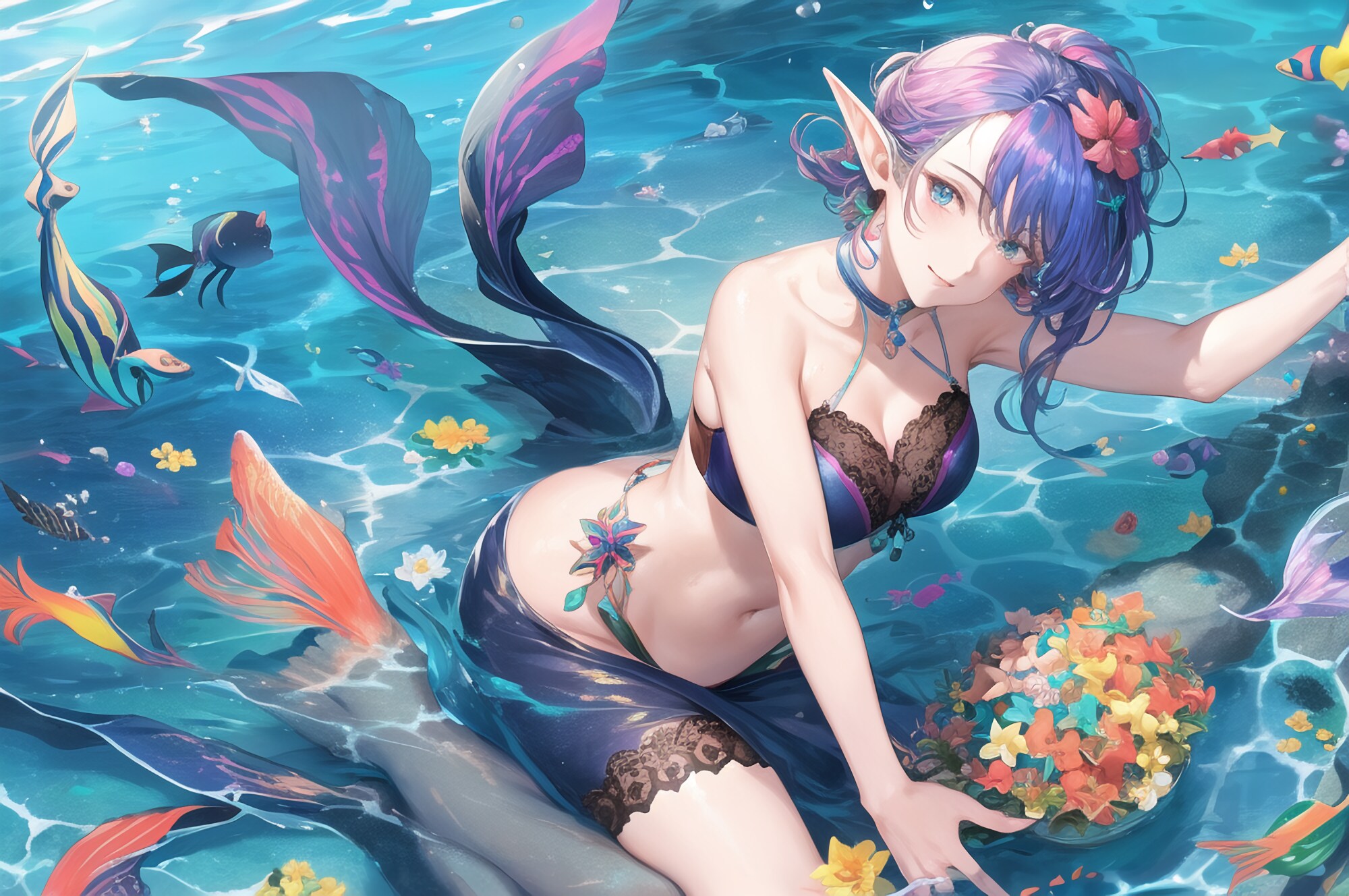 エルフの水浴び