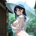 最初から服を着なければ濡れても大丈夫だって気づいたんだ♪ 2枚目