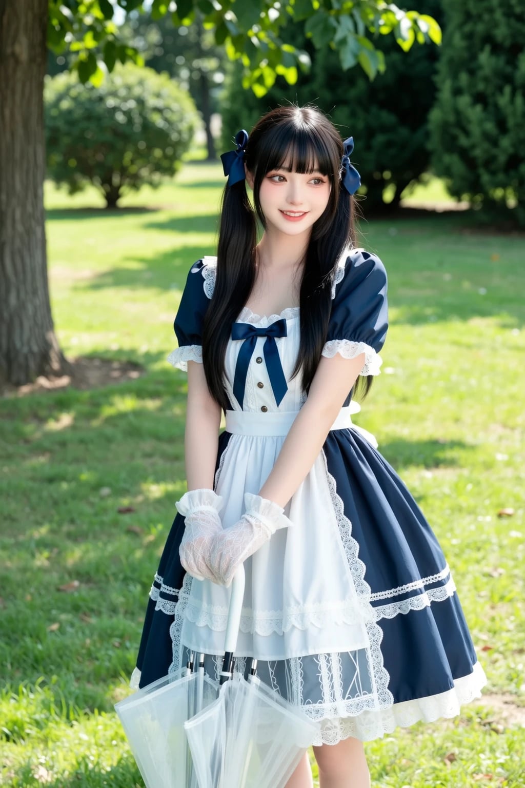 On holidays, I take a walk in the park