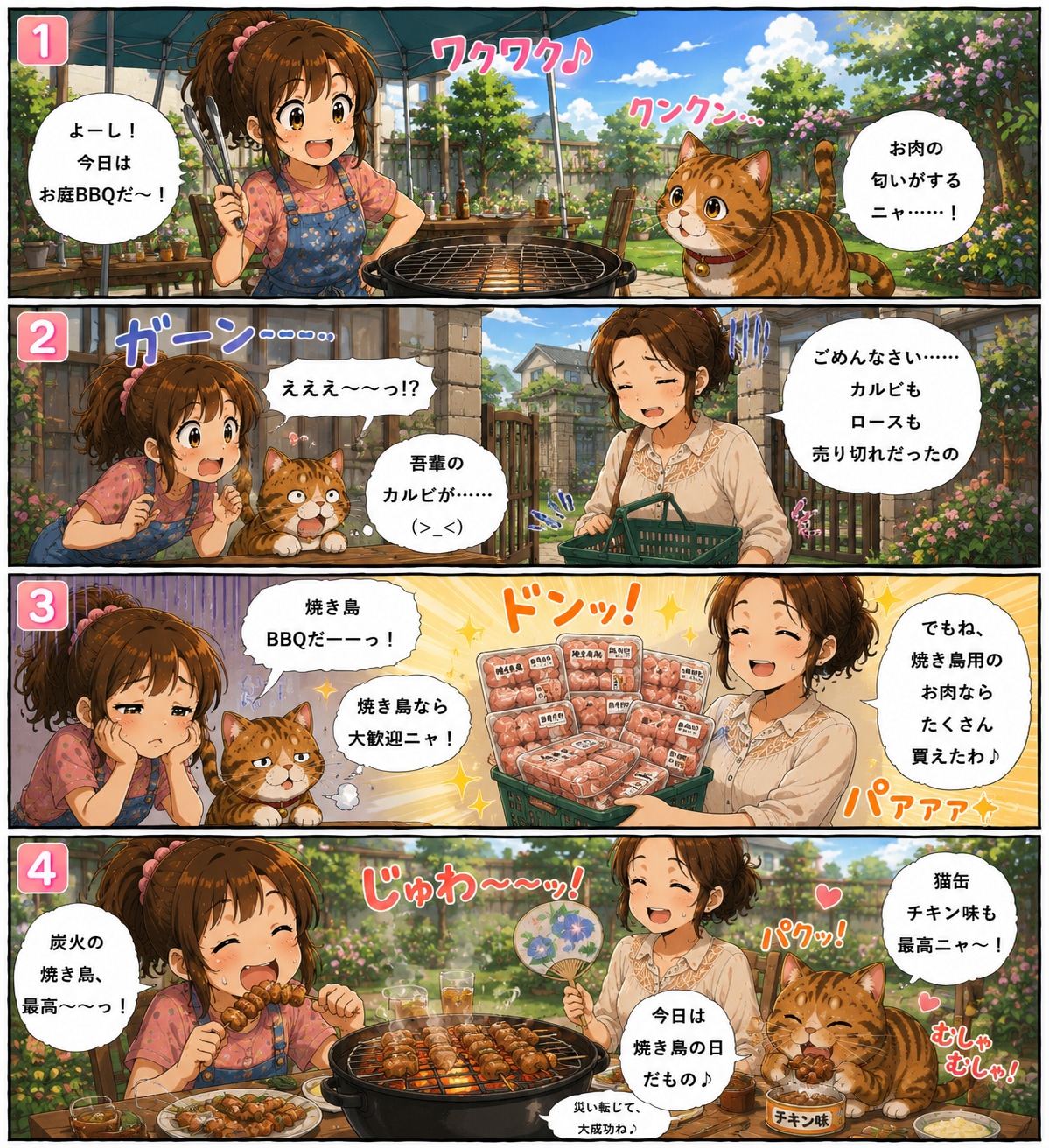 バーベキュー転じて焼き鳥しょ～