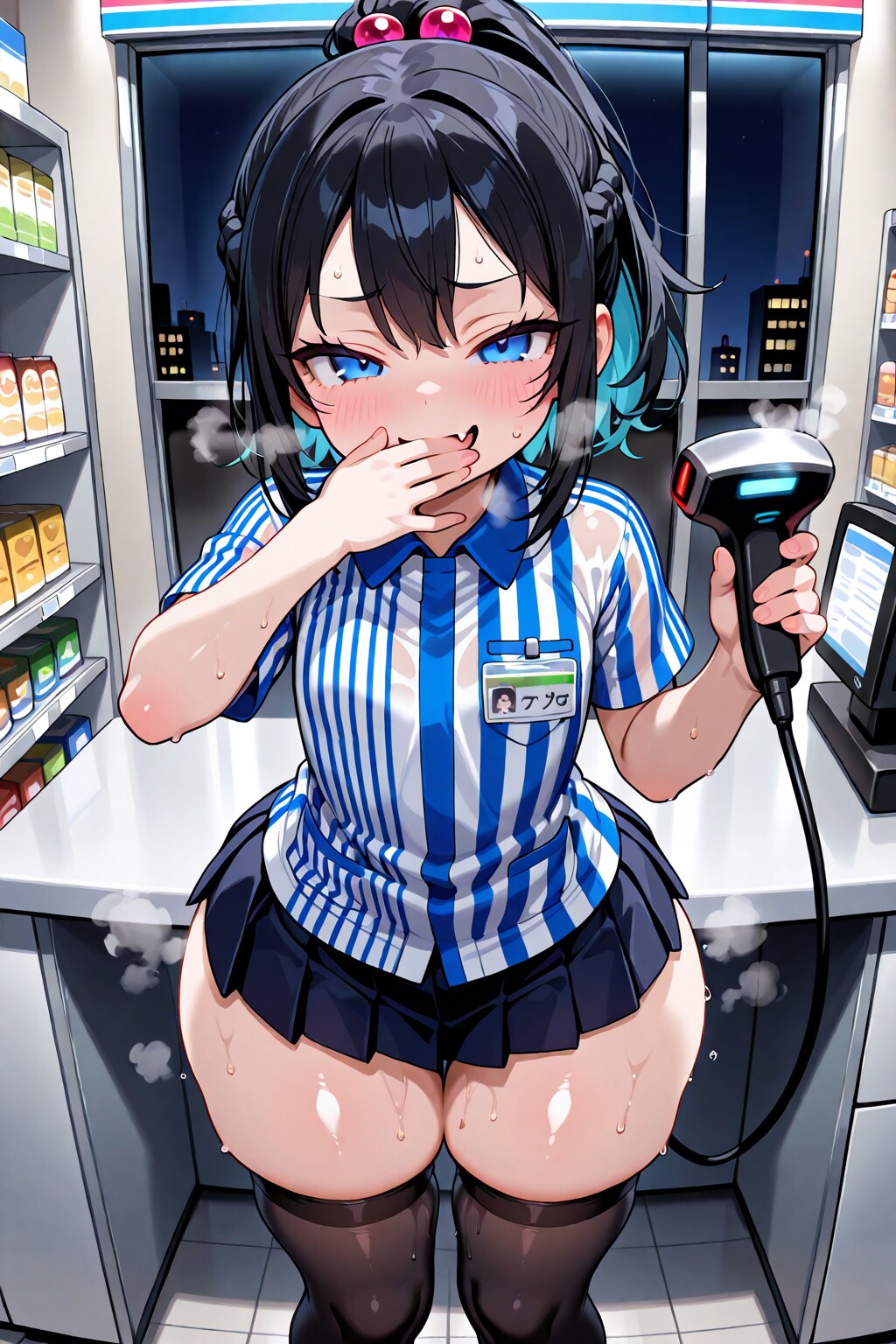 夜のコンビニ店員