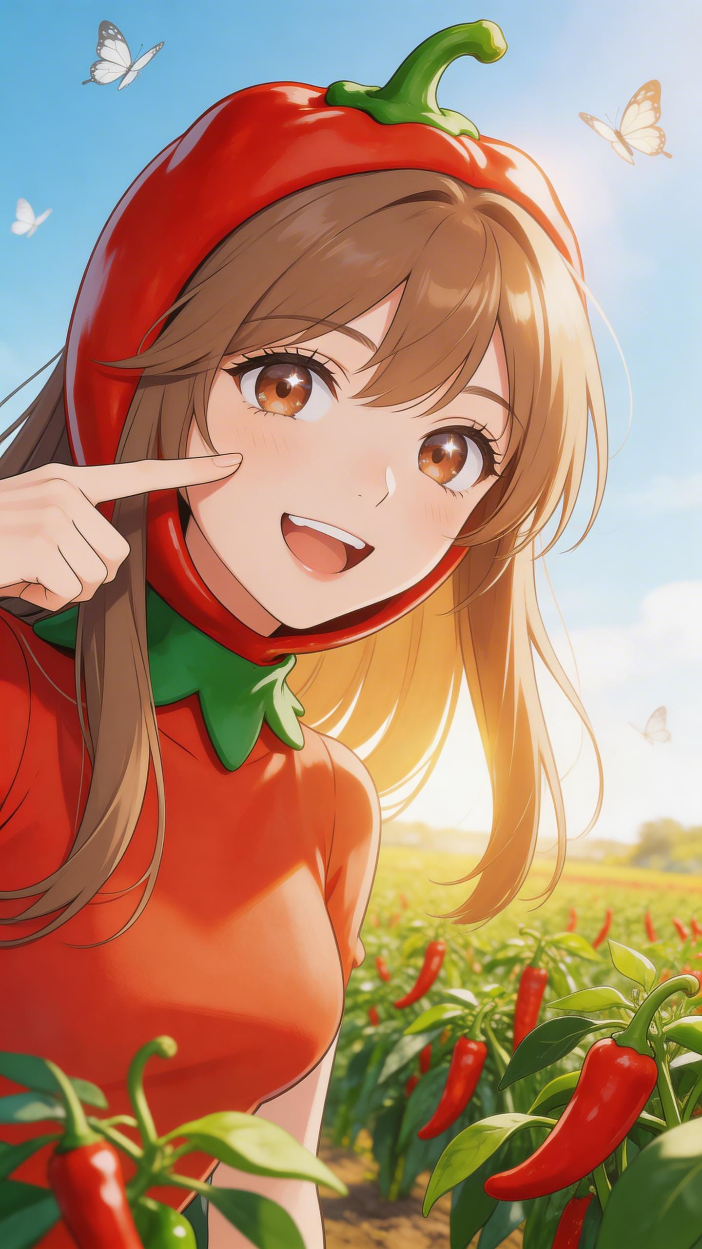 赤唐辛子のきぐるみを着た女の子（Seedream 5.0）（Seedream 5.0Lite）（ChatGPT）（GEMINI）（SDXL） | の人気AIイラスト・グラビア