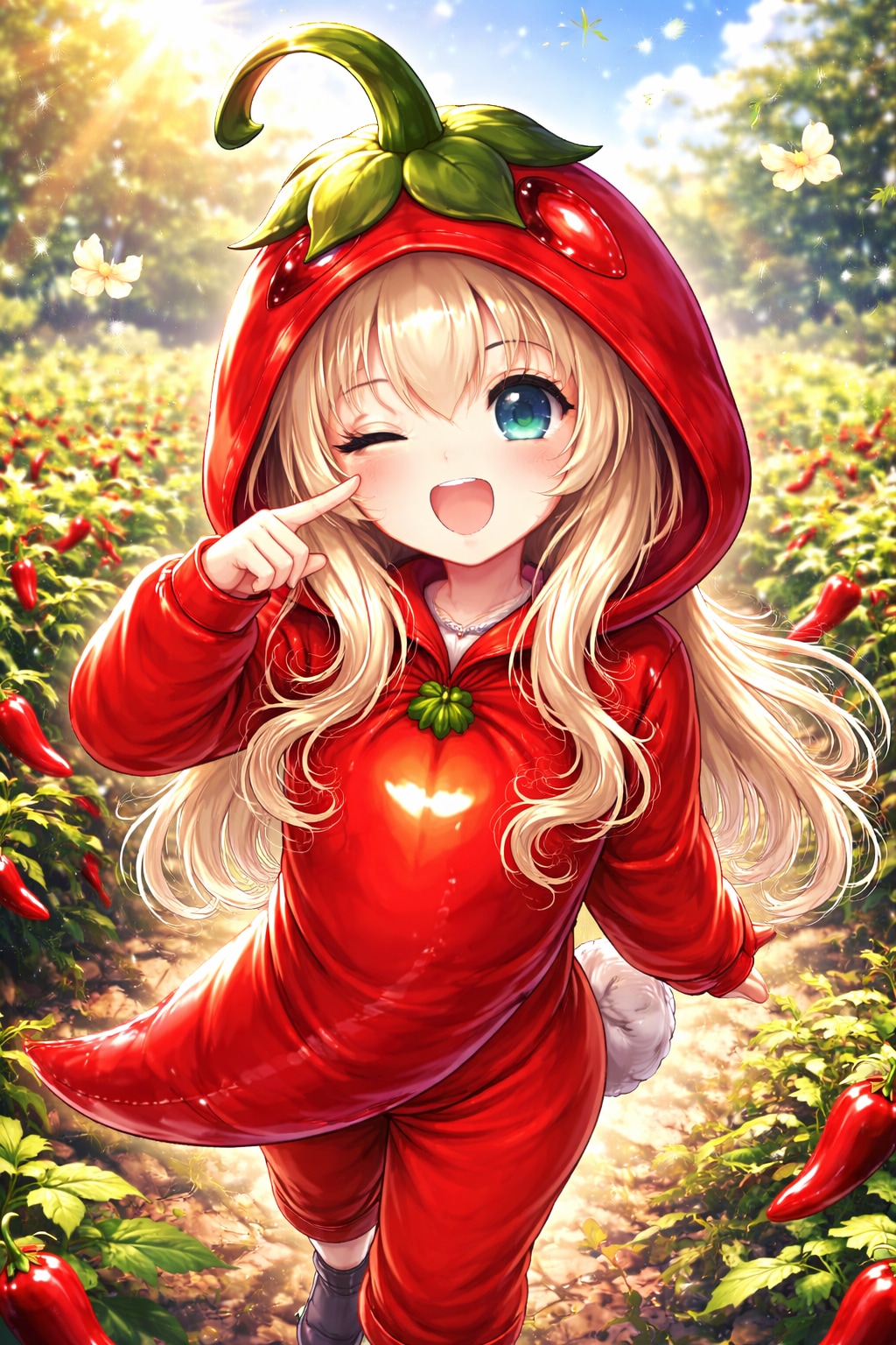 赤唐辛子のきぐるみを着た女の子（Seedream 5.0）（Seedream 5.0Lite）（ChatGPT）（GEMINI）（SDXL）