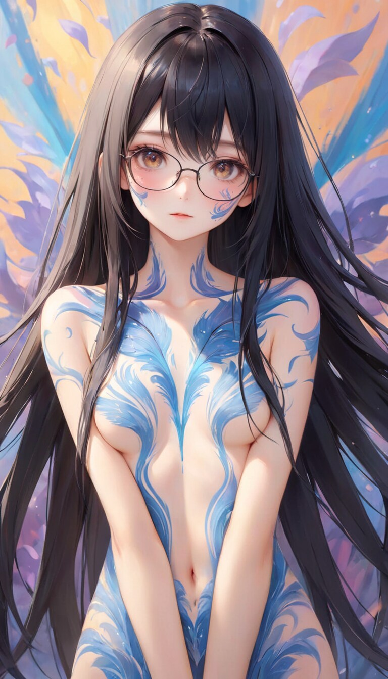 小夜のボディアートペインティング