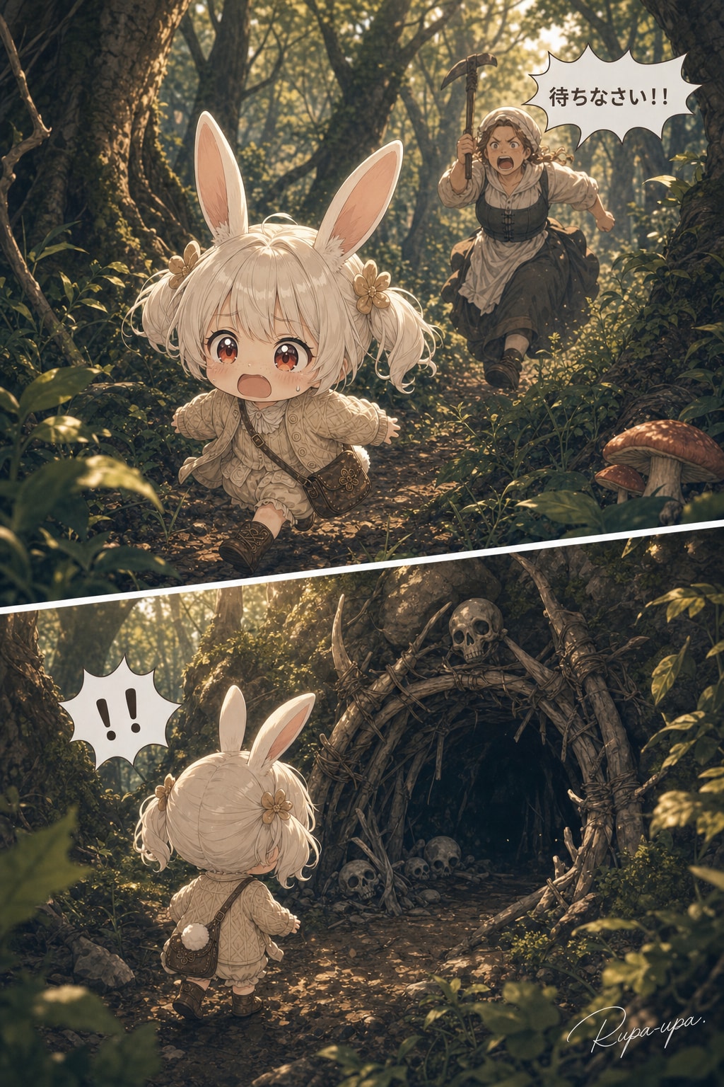 🐰うさぴょんの冒険【第4話】～謎の洞窟～ | の人気AIイラスト・グラビア