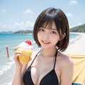 ビーチでアイス 9枚目