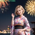 着物で花火 AI Pictures 116 2枚目