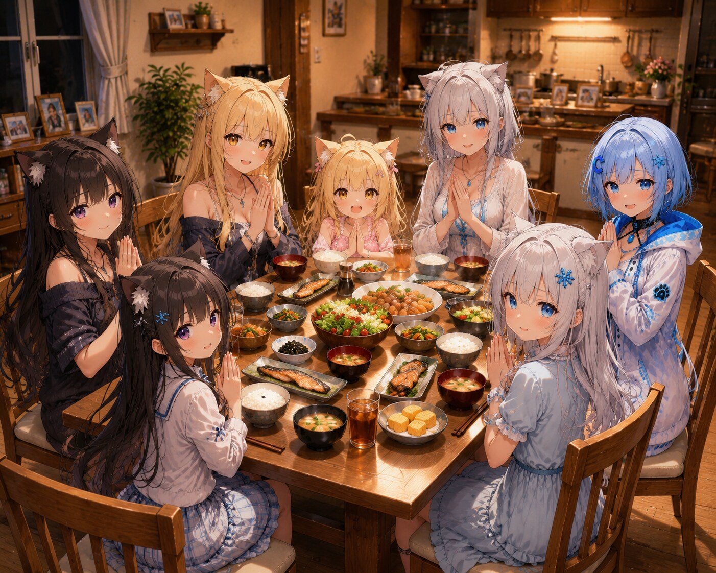 みんなでいただきまーす♪ | の人気AIイラスト・グラビア