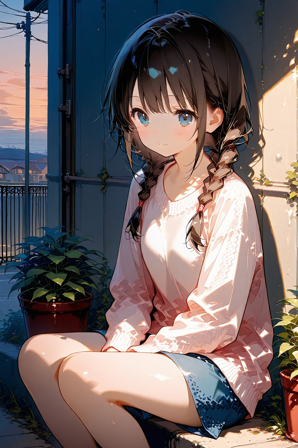 角に座っている | の人気AIイラスト・グラビア