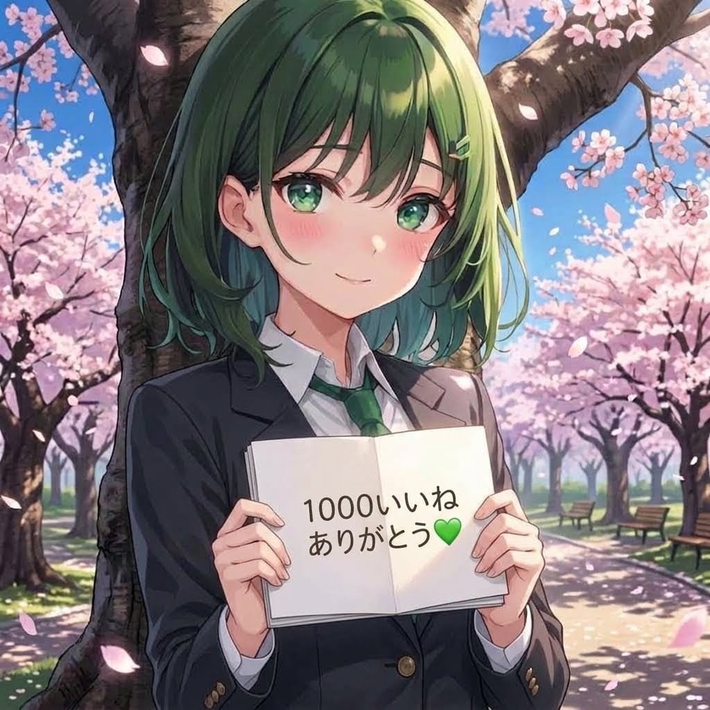 1000いいねありがとうございます💚