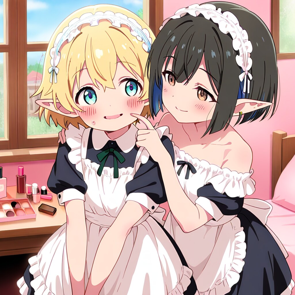 エルフと黒髪07 | の人気AIイラスト・グラビア